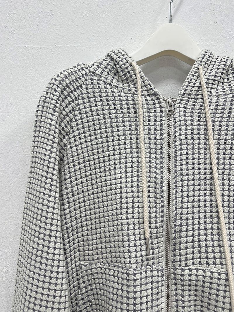 WAFFLE HOOD ZIP-UP (2C)
