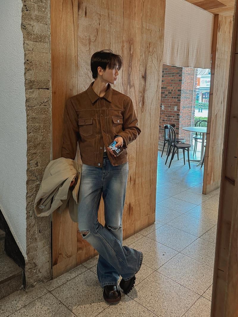 ASCLO Knee Des Bootcut Denim Pants