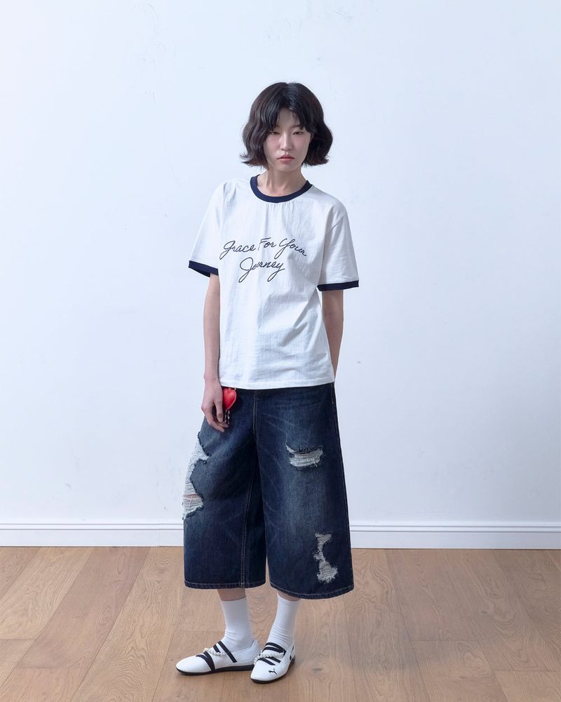 26SS★ Grace Crop Ringer Tee
