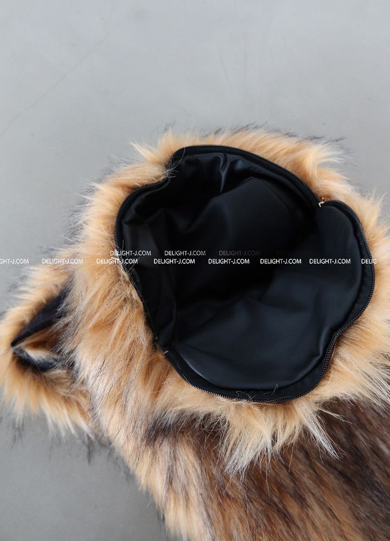 Raccoon Fake Fur Backpack