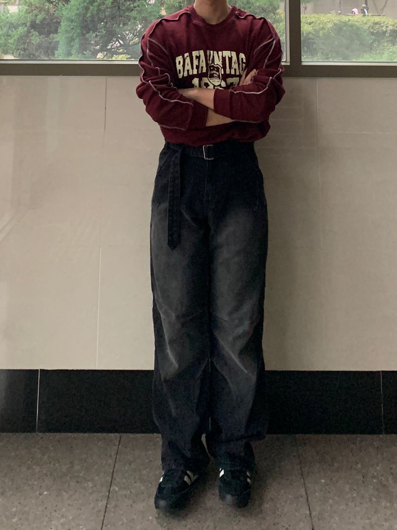 Dart Belt Straight Denim