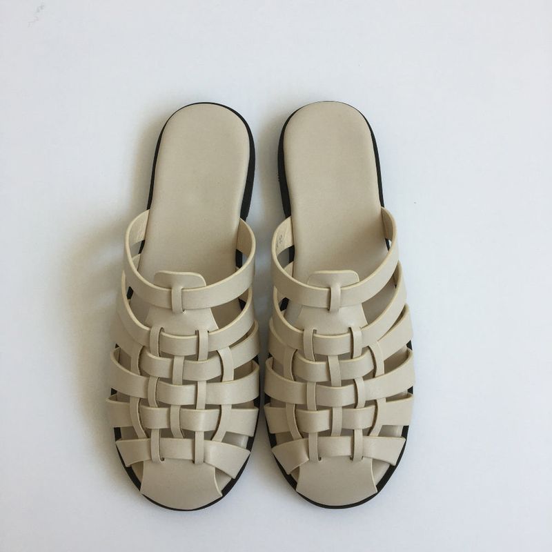 Woven leather slippers (2color)