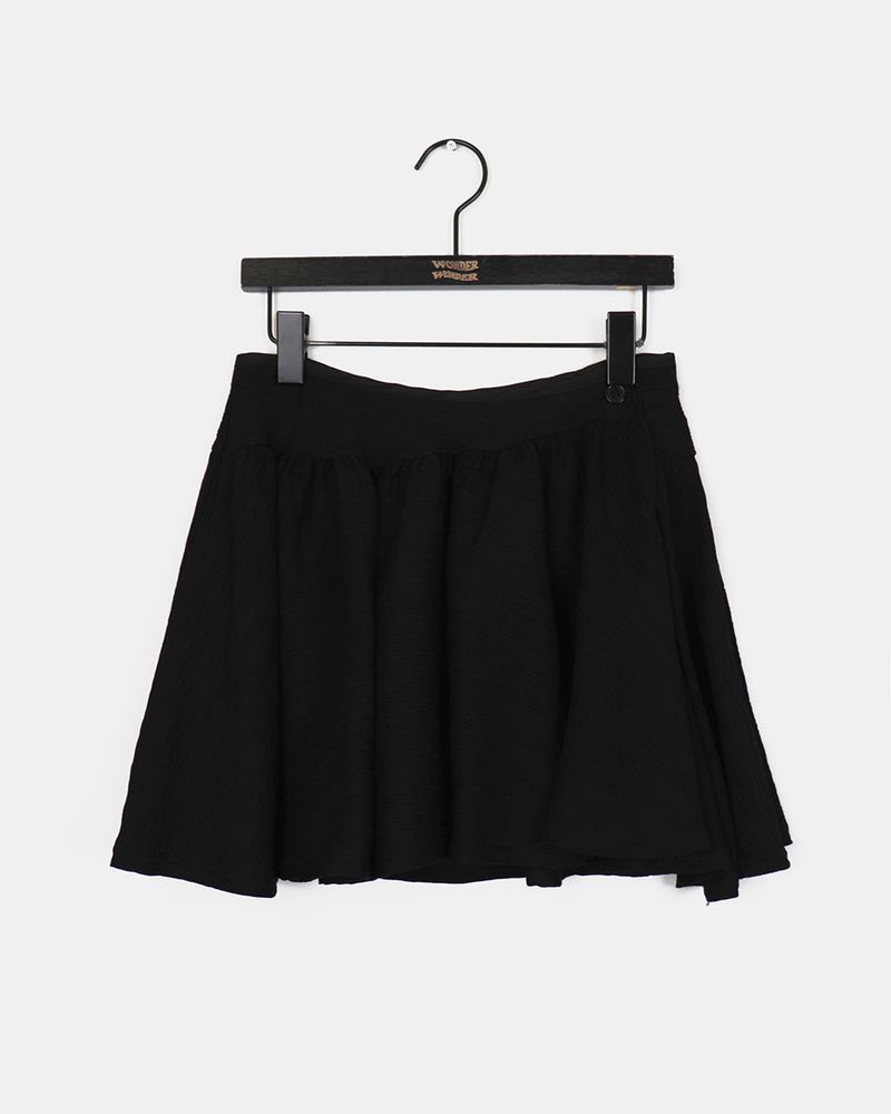 Renka wrap button mini skirt