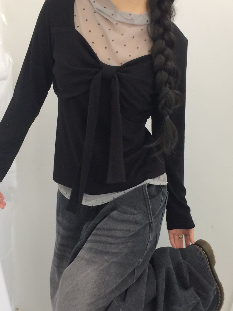 drape ribbon top