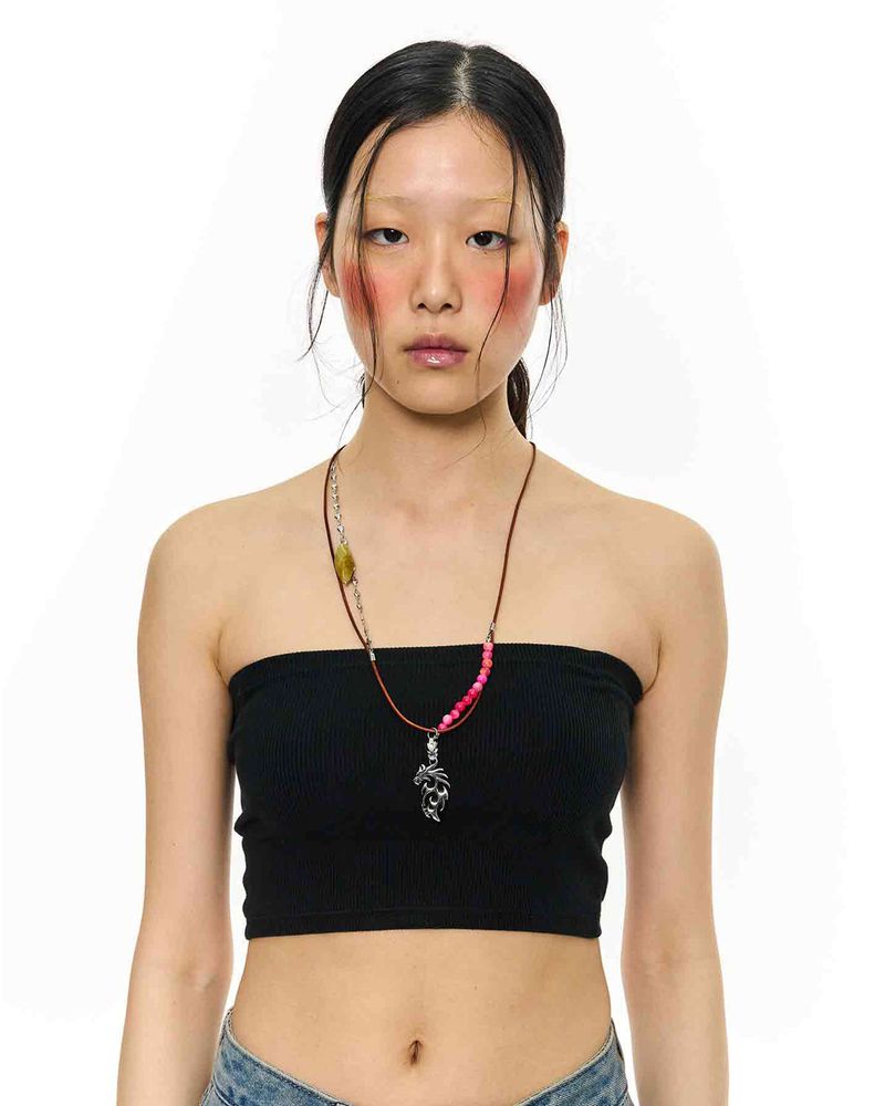 KIMZISU（キムジス）の「Stone Combi Necklace - Dragon _ BROWN（Accessories）」