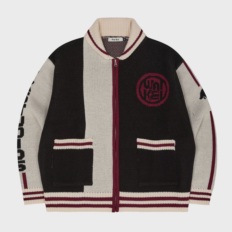 Sporty Logo Zip-up Cardigan