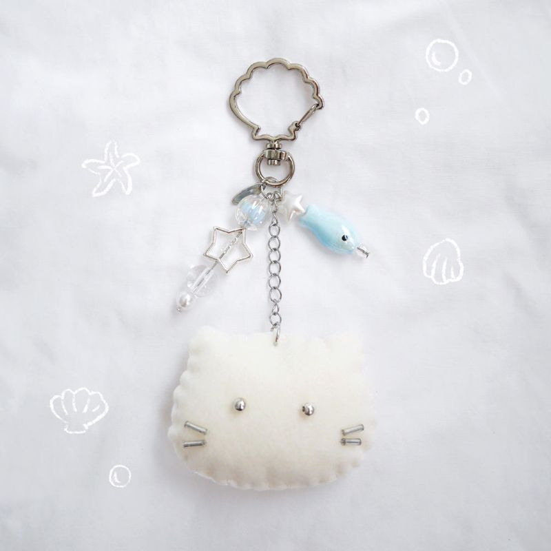 [soft keyring] seaside cat (blue)