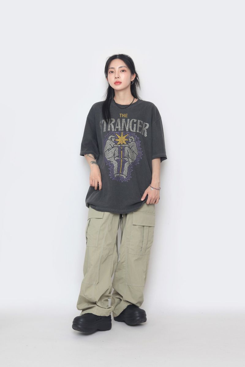 nylon stitch cargo pants
