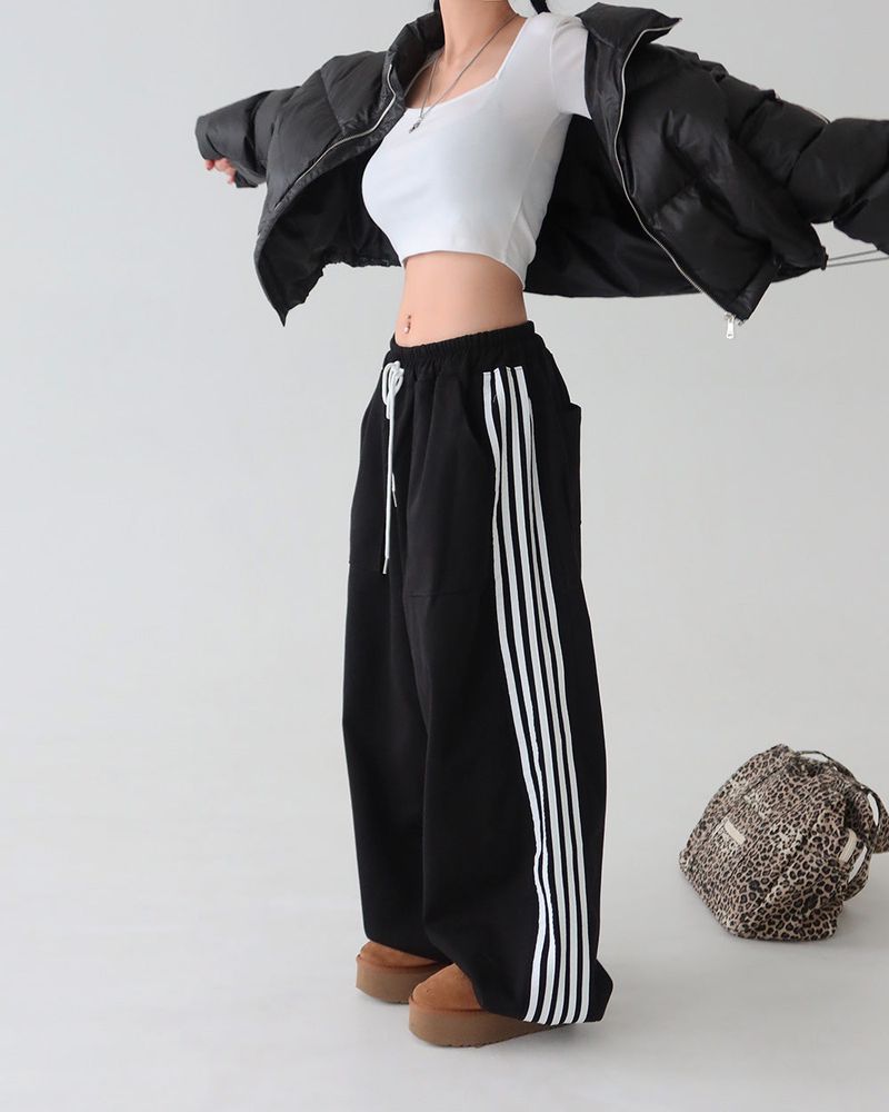 [UNISEX] 5-track string jogger & wide pants