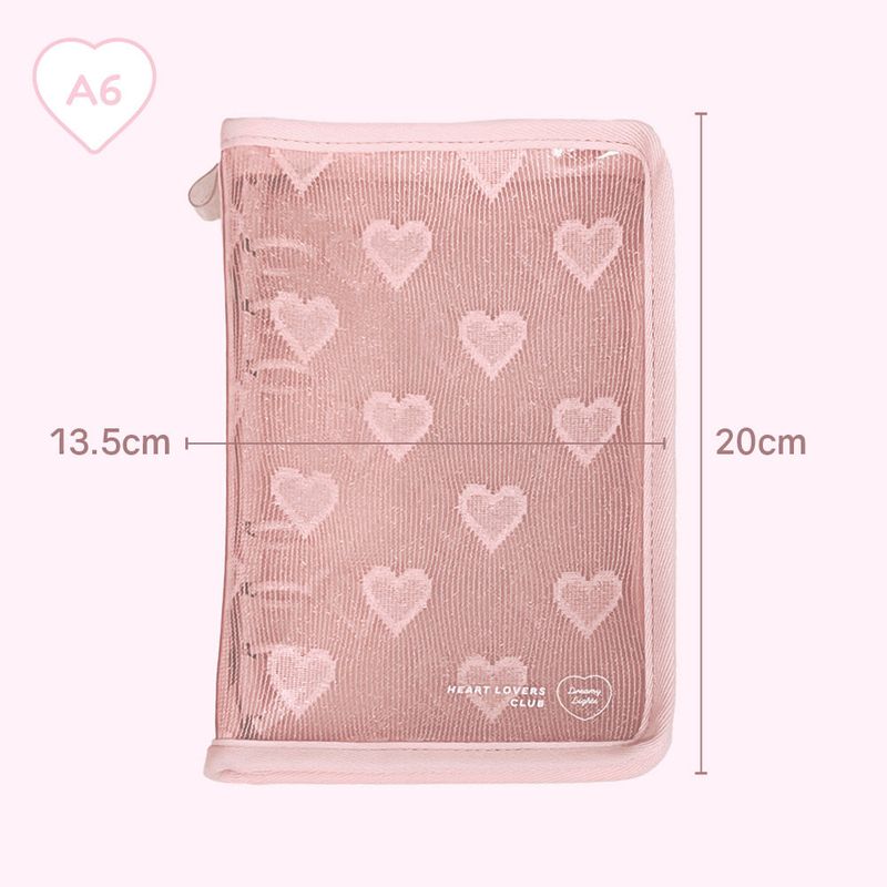 [A6] Heart Lover's Club: 6-ring diary cover