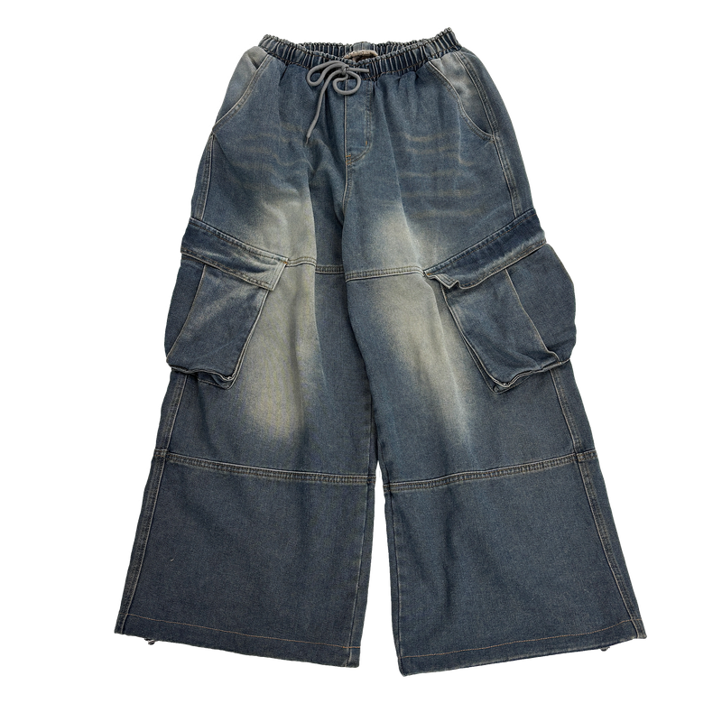 retro denim cargo pants