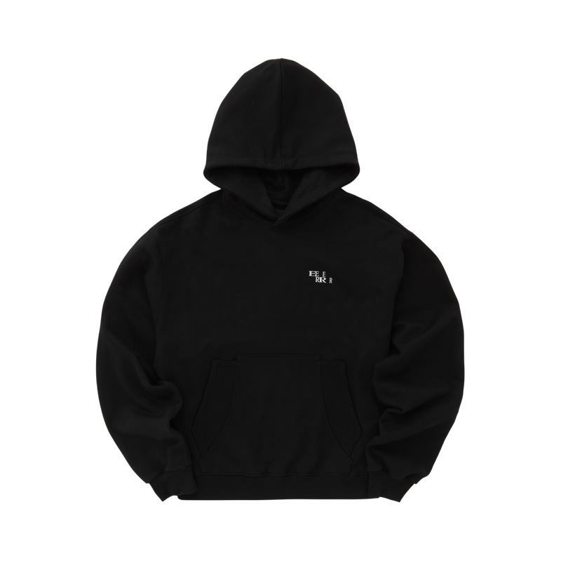 EEERRR Basic logo needlework hoodie (Black)