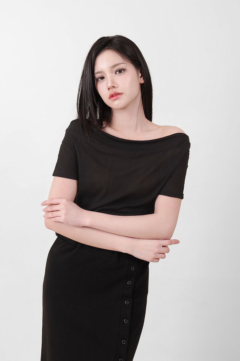 See-Through Ribbon Top Black
