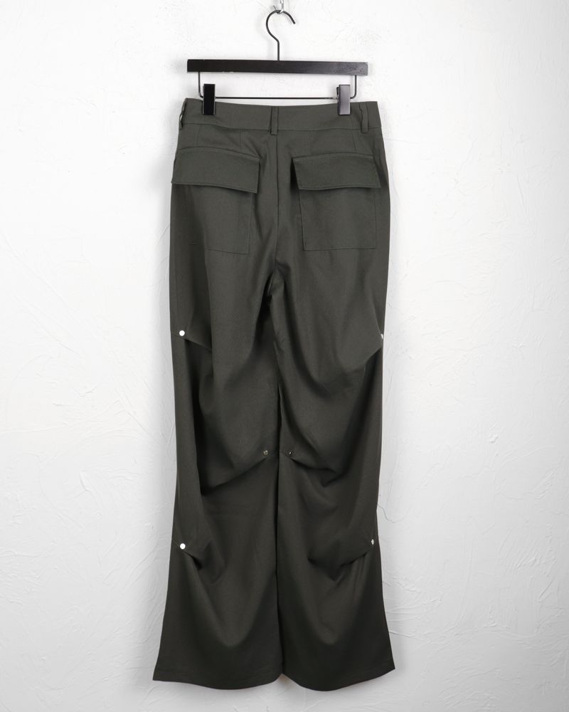 Haas Rivet Pintuck Cotton Wide Pants