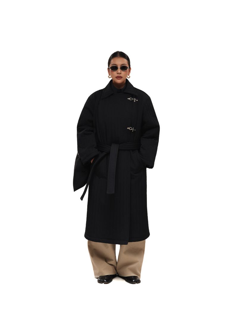 6CRAYON Quilted Knee-Length Lobster-Clasp Structured Overcoat