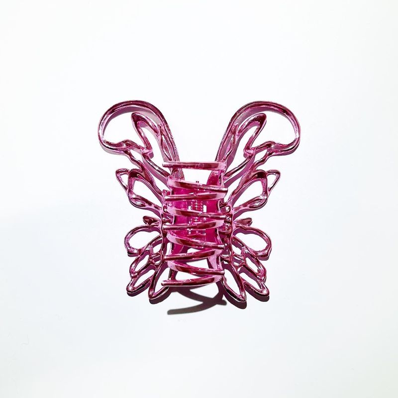 Pink butterfly hairpin