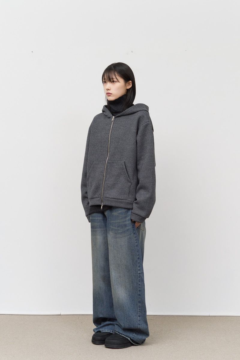Wet Knitted Zip Hoodie