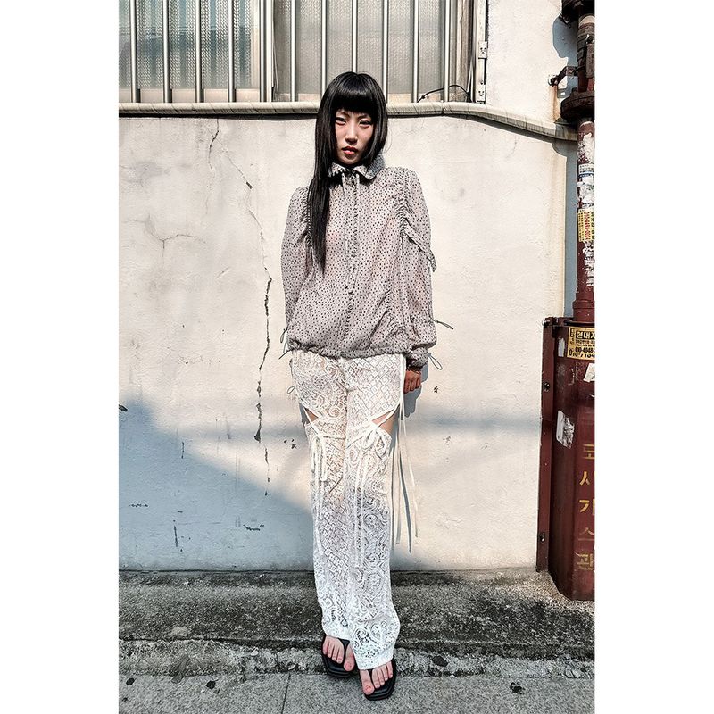 LACE COMBI BOOTS-CUT PANTS