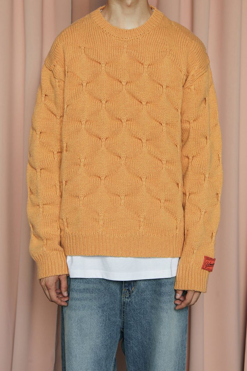 EMBOSSING CLOVER KNIT / SALMON