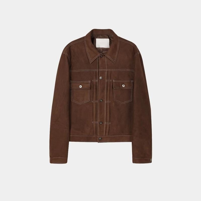 ASCLO Suede Crop Trucker Jacket (4color)
