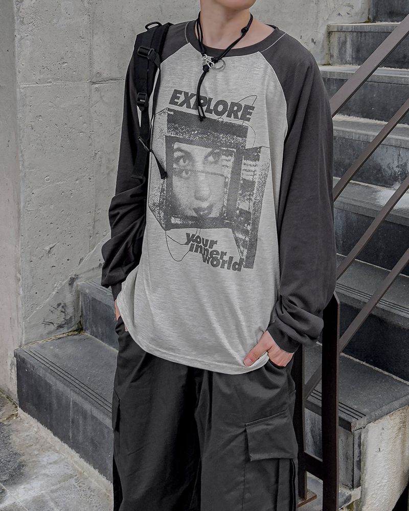 JIIGEUM(ジグム)の「EX Raglan Long Sleeve T-shirt(Tops)」