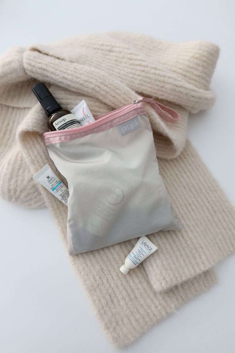 flat pouch (pink grey)
