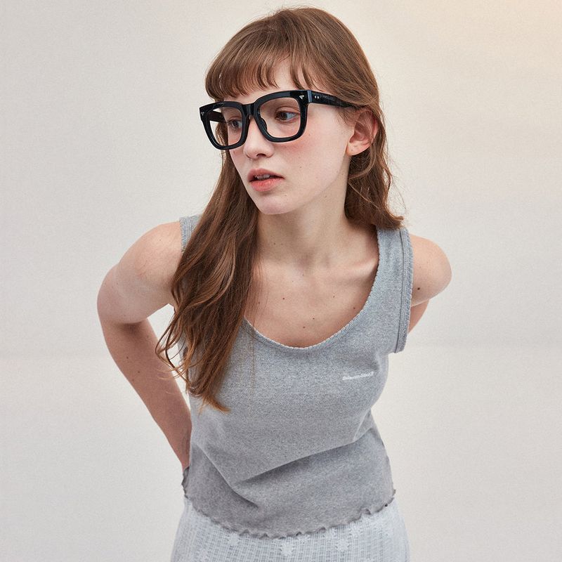 SCALLOP PUNCHING SLEEVELESS_GRAY