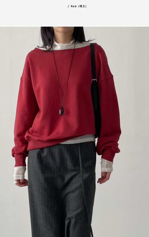 INCHANT ME（インチャントミー）の「Two-way Boat Neck Over Fit Sweatshirt（Tops）」