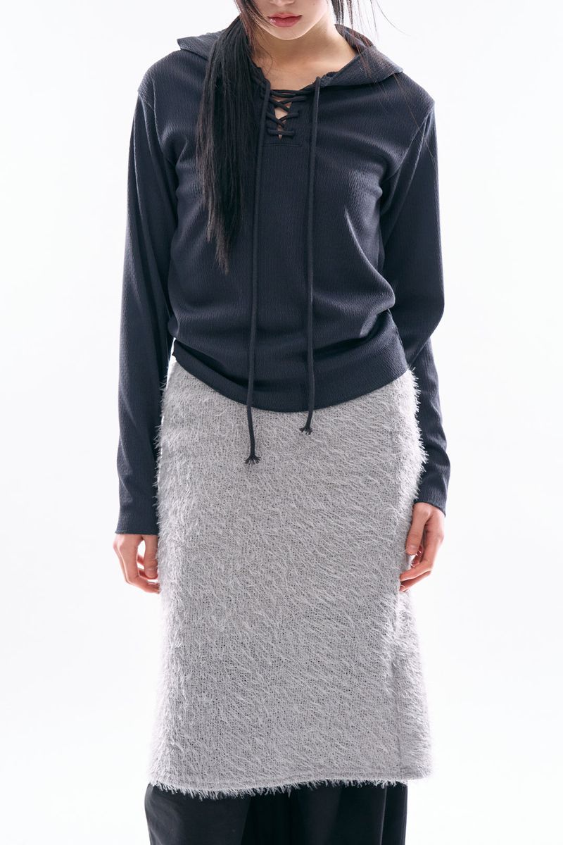 Raucohouse（ラウコハウス）の「Belle hairy slit midi skirt（Skirts）」