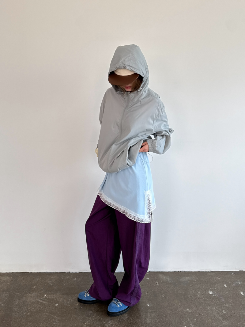 side lace nylon pants