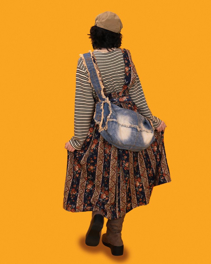 hippie damage denim cross bag (2color)
