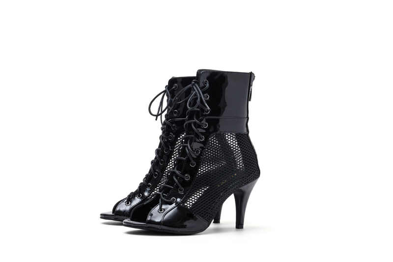 Mesh Open Toe Heel(Black)