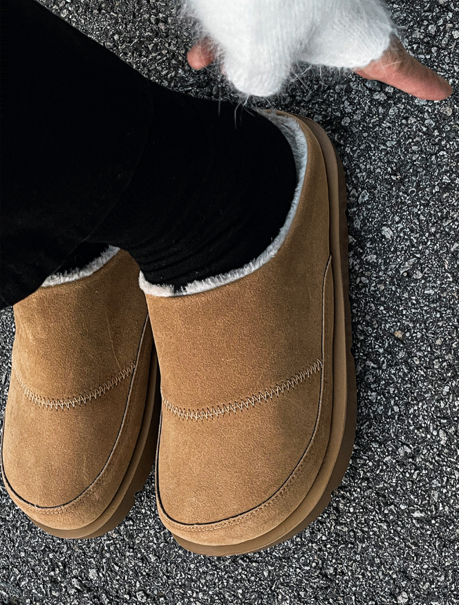 COSYHARU（コシハル）の「カップルボアファースリッパ (オールシーズン) +5cm ヘイトインクリース（シューズ）」