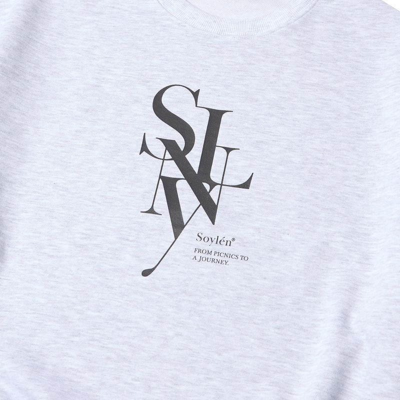 SERIF LAYERED SYMBOL SWEATSHIRTS (LIGHT GRAY)