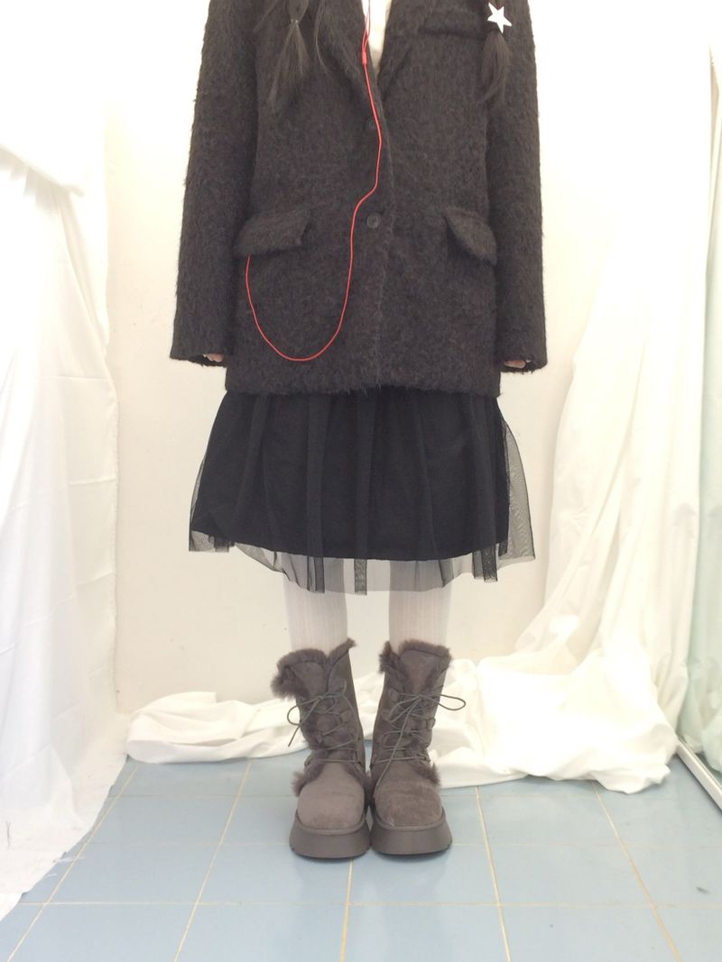 Hairy cream jacket