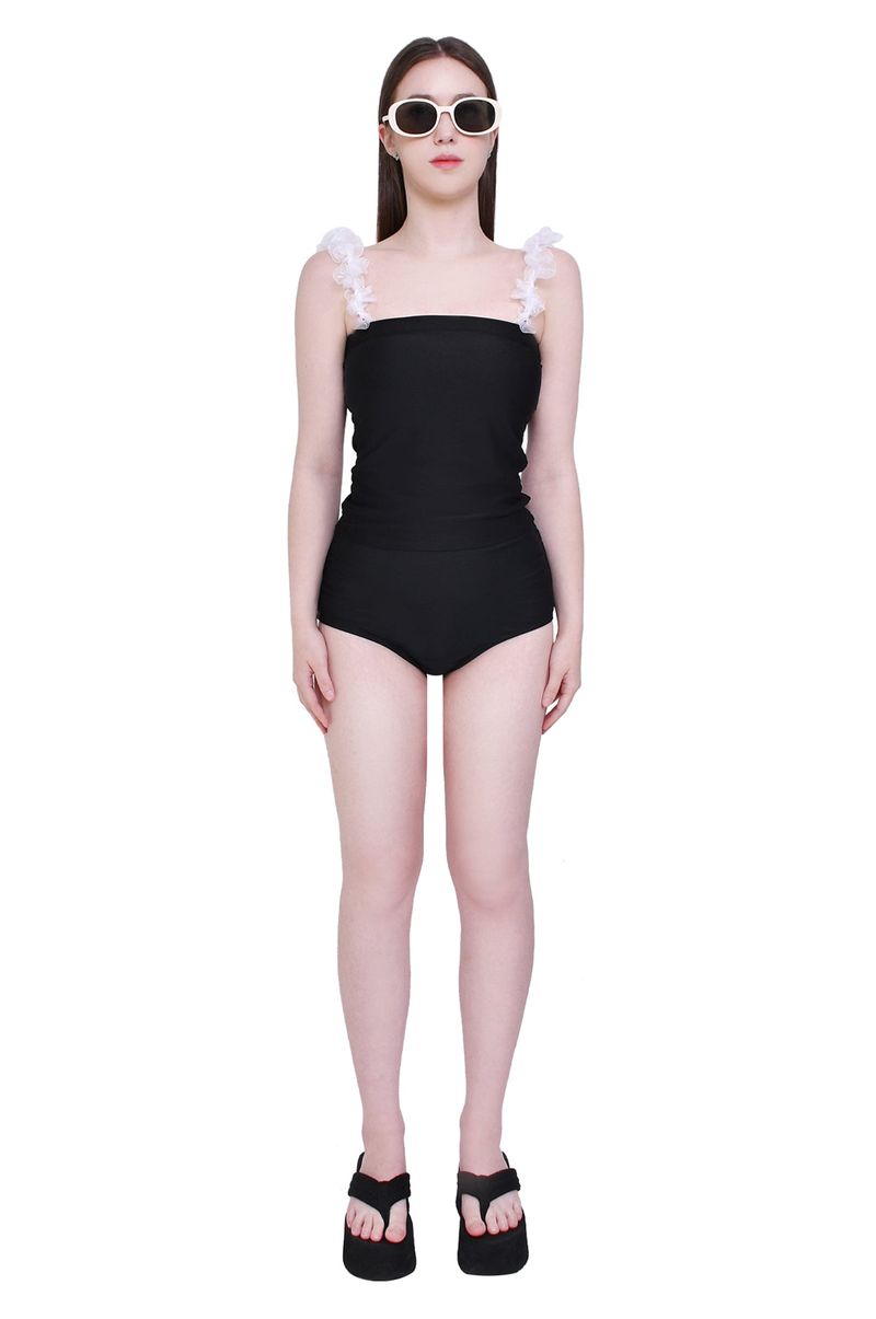 4-way multi tricot jersey span tube top (black)