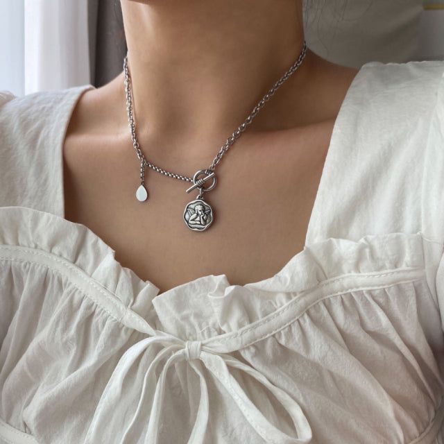 jh Angel Two Way Toggle Bar Necklace