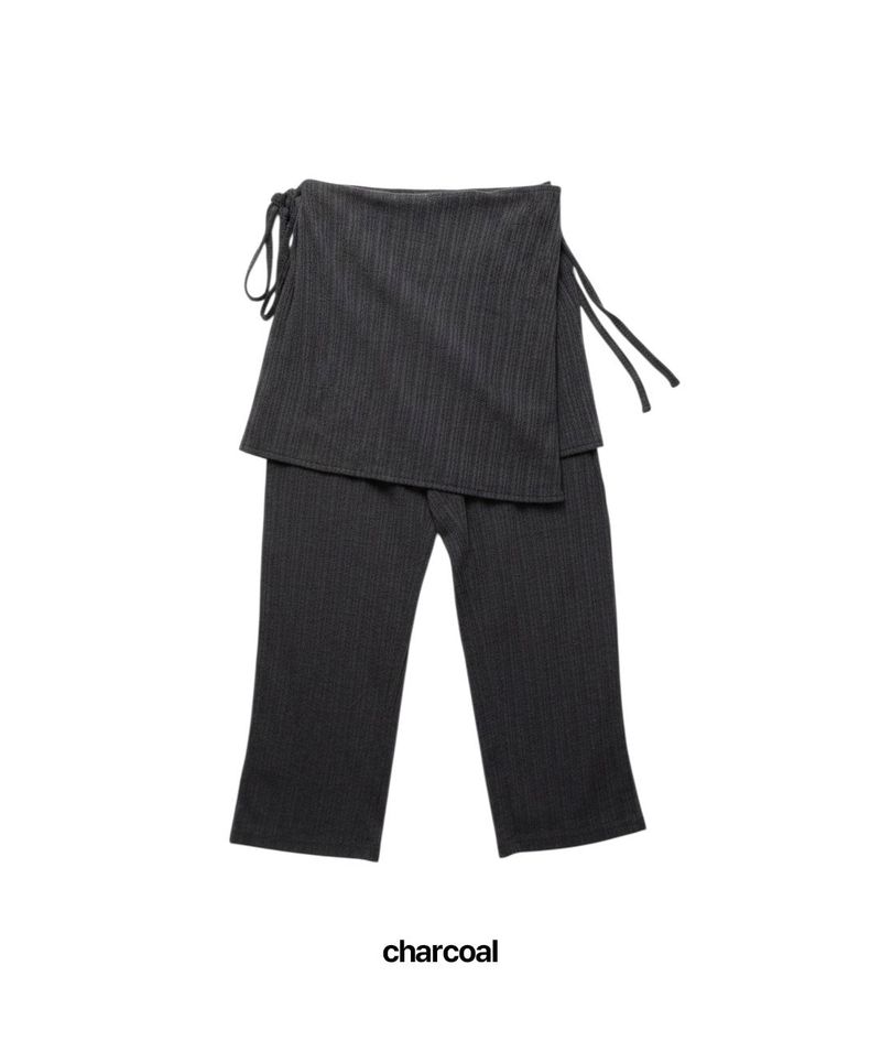 Ribbed Capri Wrap Pants