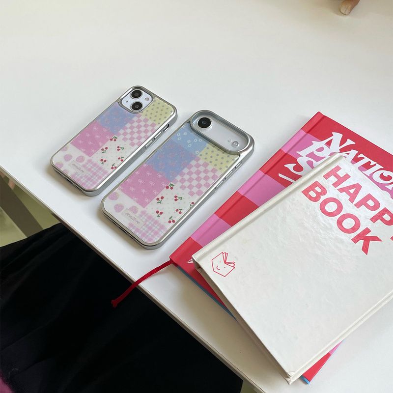 [MADE][Glass Silver Bumper Case]  Knit Patchwork Case ⋆ small patch
