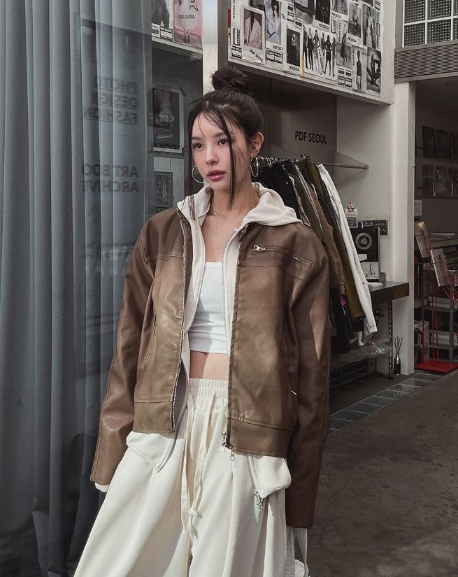 ULAN（ユレン）の「Kien Vintage Trackline Leather Jacket（Jackets/Outerwear）」