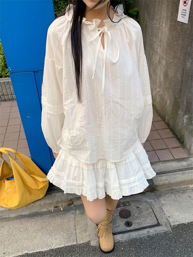 BENNY FRILL PUFF BLOUSE (2C)