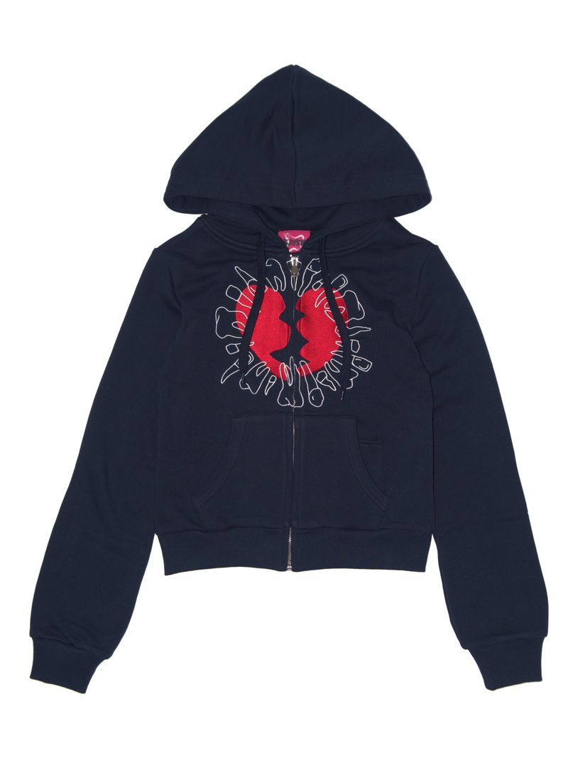 KATER（カーター）の「Broken Heart zip-up hoodie NAVY（Tops）」