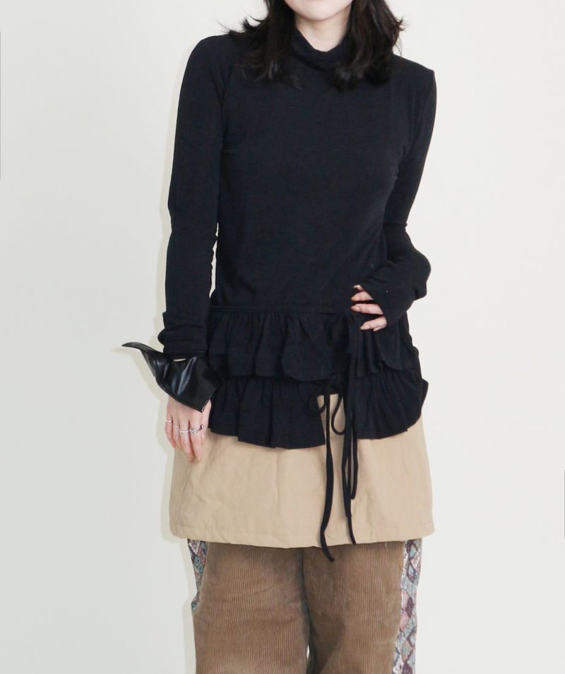 Yves Double Frill Layered Shea Turtleneck (Turtleneck)