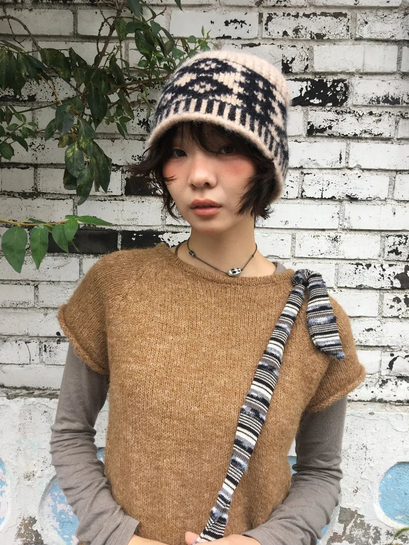 Yorin button half knit (3color)
