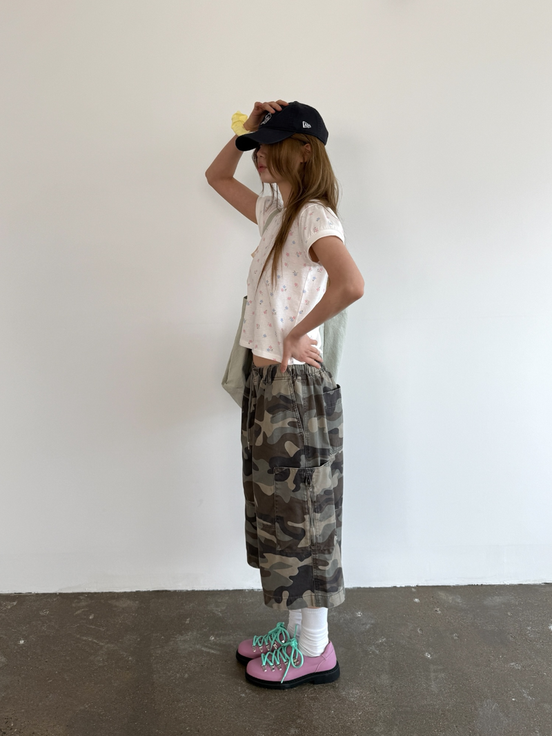 zipper bermuda cargo pants
