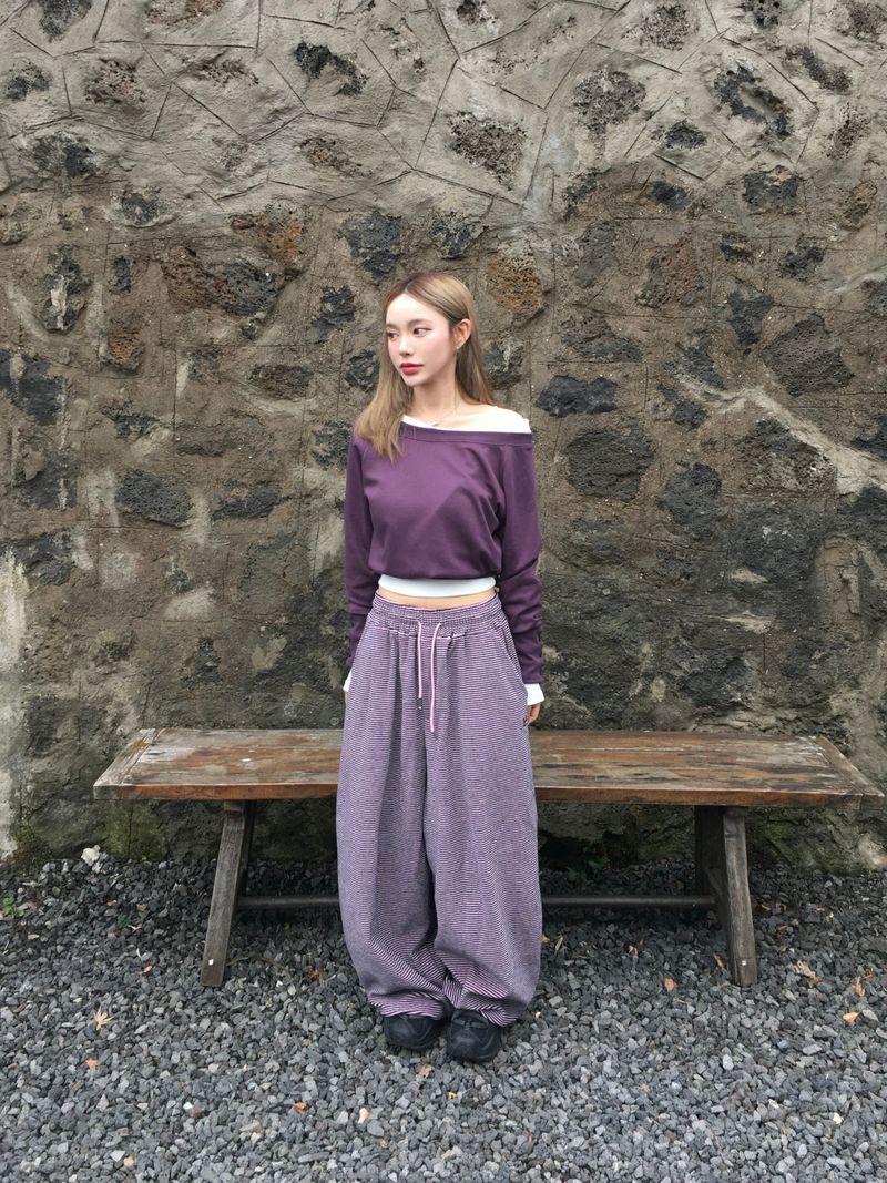 [Ritcore MADE] Striped Terry Wide Pants (3c)