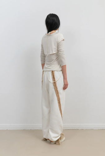 Side Fur Trim Sweatpants / Ivory