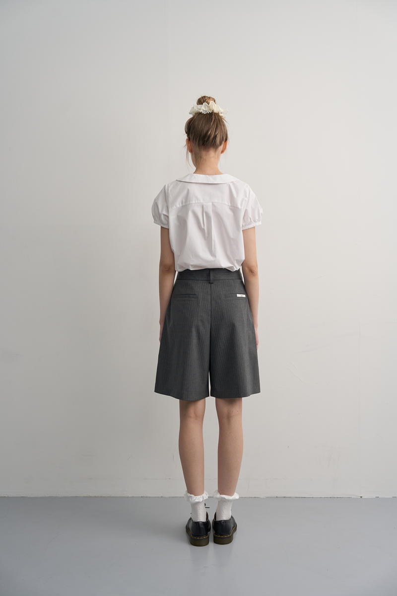 STRIPE RIVET BERMUDA PANTS