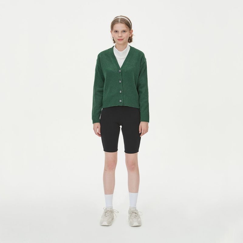 BLONDNINE（ブロンドナイン）の「WOOL CROP KNIT CARDIGAN_GREEN（）」