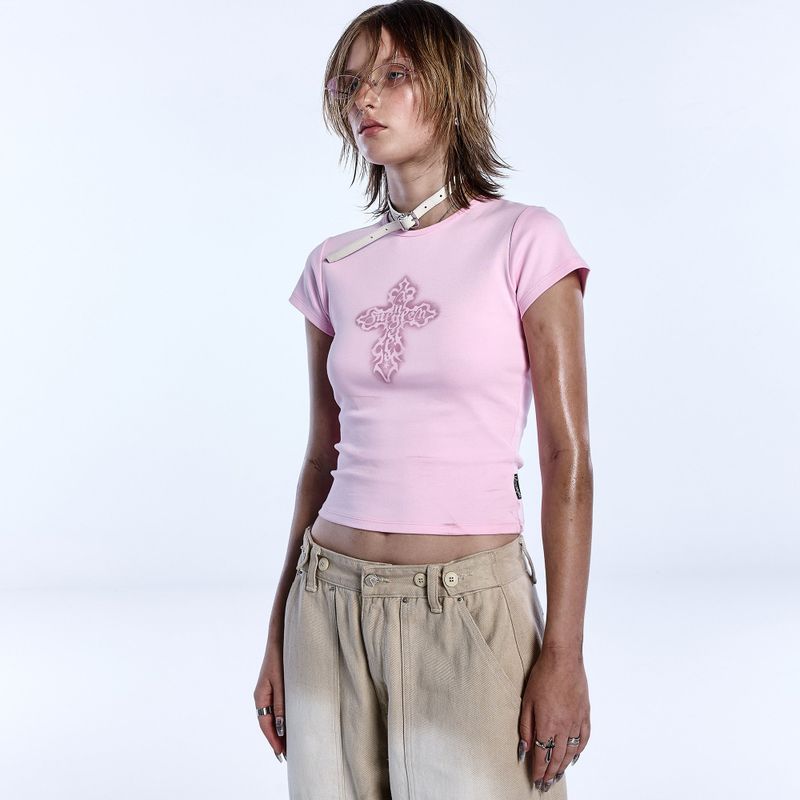 CROSS TEE_PINK